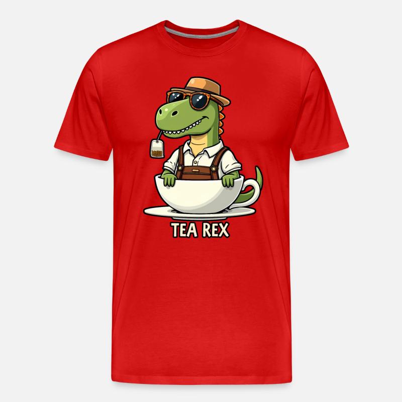 Tea Rex - Männer Premium Bio T-Shirt - Rot