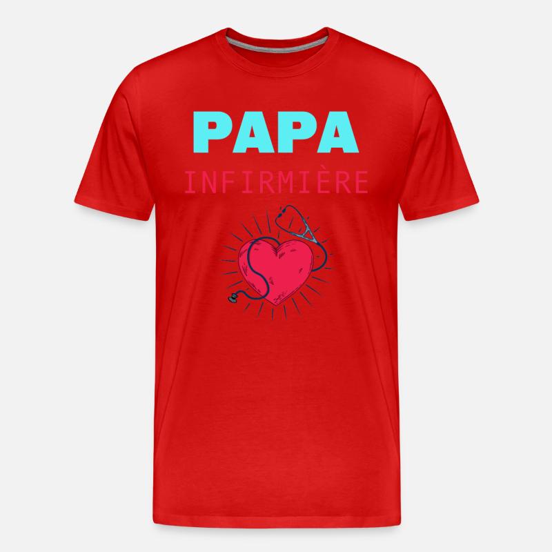 STOLZER VATER EINER KRANKENSCHWESTER - Männer Premium Bio T-Shirt - Rot