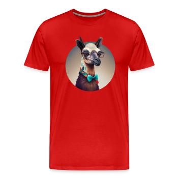 lama froid - T-shirt bio Premium Homme - rouge - Devant - Damien (186cm)