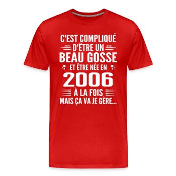 Toujours Beau Gosse 2006 Geburtstagsgeschenk 2006 - Männer Premium Bio T-Shirt - Rot - Vorne - Damien (186cm)