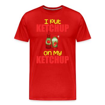 I Put Ketchup On My Ketchup Tee Costume Tomato DIY - T-shirt bio Premium Homme - rouge - Devant - Damien (186cm)