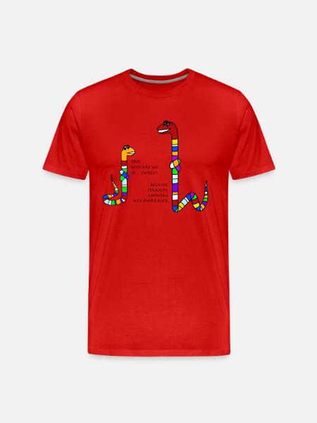 Twisty snakes - Männer Premium Bio T-Shirt - Rot