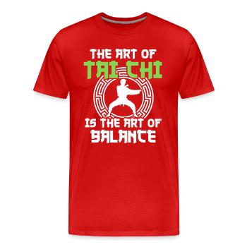 Tai Chi Martial Arts - Men's Premium Organic T-Shirt - red - Front - Damien (186cm)