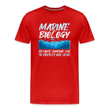 Marine biologist Underwater - Men's Premium Organic T-Shirt - red - Front - Damien (186cm)