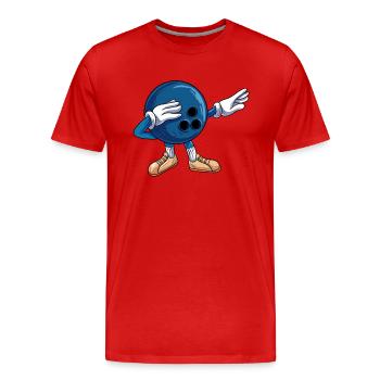 Boule de bowling Dabbing - T-shirt bio Premium Homme - rouge - Devant - Damien (186cm)