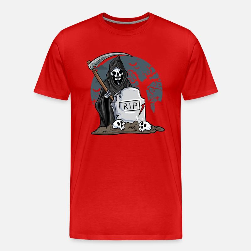 Skelett - Männer Premium Bio T-Shirt - Rot