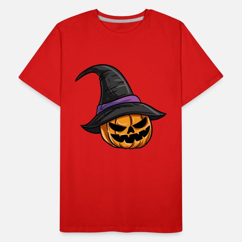 Pumpkin Witch Hat Men's Premium Organic T-Shirt