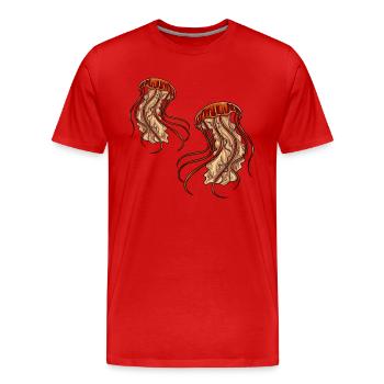 Qualle Meeresbewohner - Männer Premium Bio T-Shirt - Rot - Vorne - Damien (186cm)