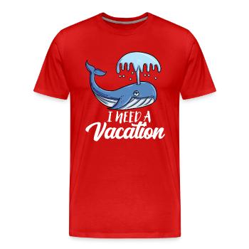Blauwal - Männer Premium Bio T-Shirt - Rot - Vorne - Damien (186cm)