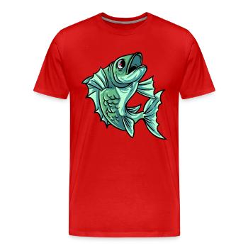 Poisson carpe - T-shirt bio Premium Homme - rouge - Devant - Damien (186cm)