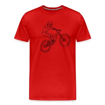 Line Art VTT - T-shirt bio Premium Homme - rouge - Devant - Damien (186cm)
