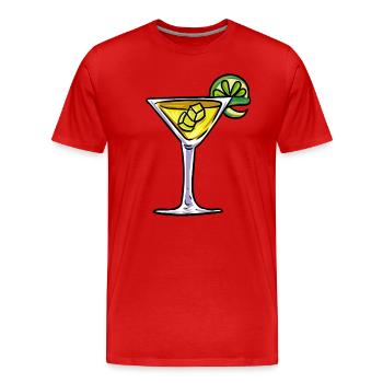 Verre à cocktail - T-shirt bio Premium Homme - rouge - Devant - Damien (186cm)