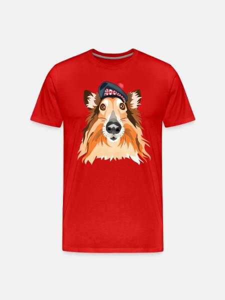 Scottish collie - Men's Premium Organic T-Shirt - red