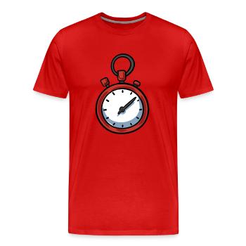 Uhr Stopuhr - Männer Premium Bio T-Shirt - Rot - Vorne - Damien (186cm)