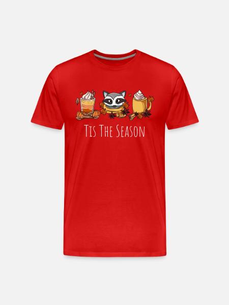 Raccoon Coffee Mug - Men's Premium Organic T-Shirt - red