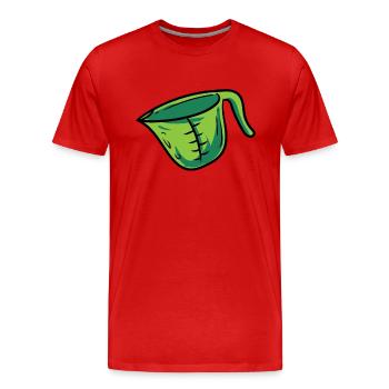 Pichet de mesure - T-shirt bio Premium Homme - rouge - Devant - Damien (186cm)
