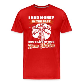 Administrateur amateur Ma propre statistique radioamateur - T-shirt bio Premium Homme - rouge - Devant - Damien (186cm)