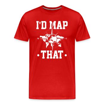 Cartographe scientifique Cartographe - T-shirt bio Premium Homme - rouge - Devant - Damien (186cm)