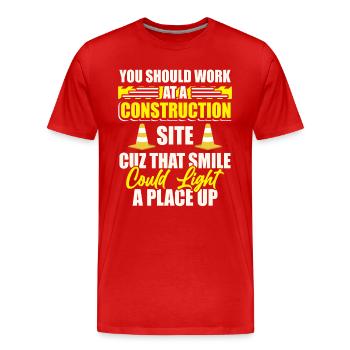 Joinery Civil Engineer - Men's Premium Organic T-Shirt - red - Front - Damien (186cm)