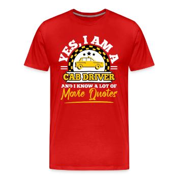 Taxi Ride Taxi Transport Vehicle - Men's Premium Organic T-Shirt - red - Front - Damien (186cm)