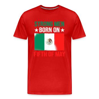de Mayo 5 mai Anniversaire Mexique Patriotique Mexicain - T-shirt bio Premium Homme - rouge - Devant - Damien (186cm)