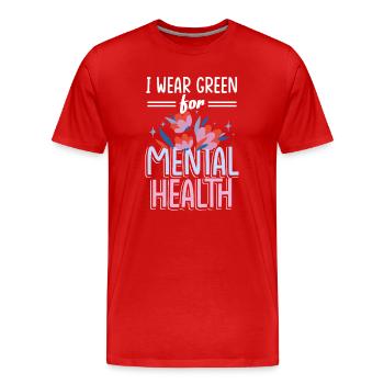 pour la sensibilisation à la stigmatisation liée à la santé mentale P - T-shirt bio Premium Homme - rouge - Devant - Damien (186cm)