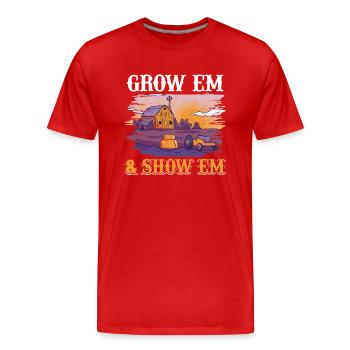 Grow Em & Show Em Drôle Ferme Agricole Liebhabe - T-shirt bio Premium Homme - rouge - Devant - Damien (186cm)