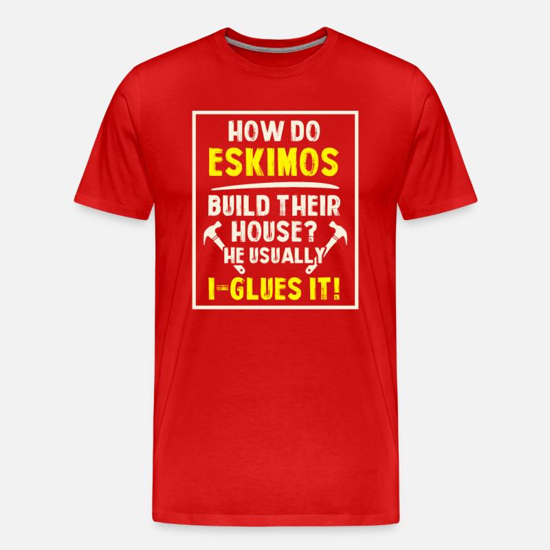 Bau Schreiner Arbeiter - Männer Premium Bio T-Shirt - Rot