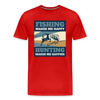 Angeln Angelrute Bogenjagd Geweih - Männer Premium Bio T-Shirt - Rot - Vorne - Damien (186cm)