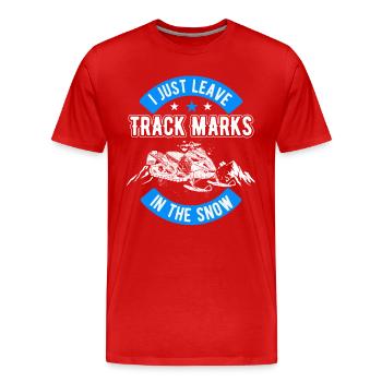 Motoneige Motoneige Motoneige Amateurs de neige - T-shirt bio Premium Homme - rouge - Devant - Damien (186cm)