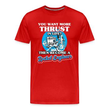 Science Astronautes spatiaux Techniciens de fusée - T-shirt bio Premium Homme - rouge - Devant - Damien (186cm)