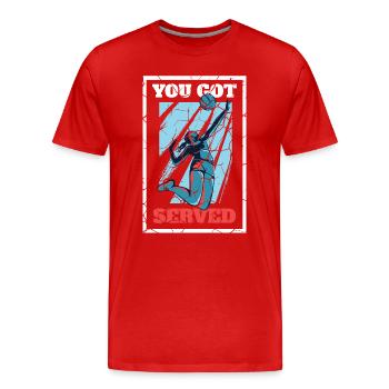 Volleyball serve - Men's Premium Organic T-Shirt - red - Front - Damien (186cm)