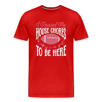 Housewife Mama Football - Men's Premium Organic T-Shirt - red - Front - Damien (186cm)
