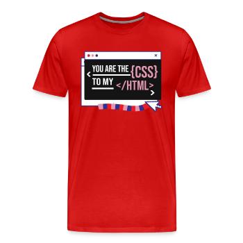 Ingénieur développeur logiciel - T-shirt bio Premium Homme - rouge - Devant - Damien (186cm)