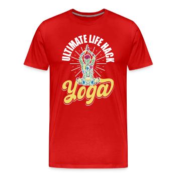 Zen Yoga Achtsamkeit Buddhist - Männer Premium Bio T-Shirt - Rot - Vorne - Damien (186cm)