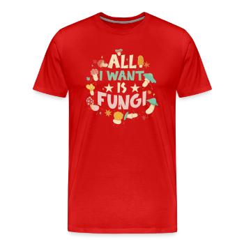 Mushrooms Mycology Morel Mushrooms Mushroom Whisperers - Men's Premium Organic T-Shirt - red - Front - Damien (186cm)