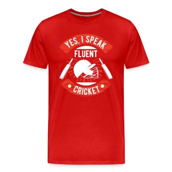 Cricket team sports - Men's Premium Organic T-Shirt - red - Front - Damien (186cm)
