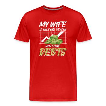 Dette Dette Financière des Américains Gel de vie - T-shirt bio Premium Homme - rouge - Devant - Damien (186cm)