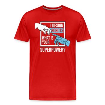 Constructeurs de machines robotisées - T-shirt bio Premium Homme - rouge - Devant - Damien (186cm)