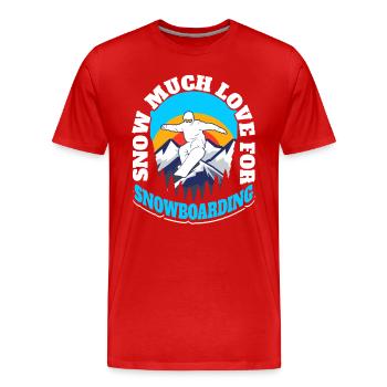 Snowboard Snowboarding Snowboarder - T-shirt bio Premium Homme - rouge - Devant - Damien (186cm)