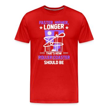 Park Amusement Park Roller Coaster - Men's Premium Organic T-Shirt - red - Front - Damien (186cm)