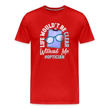 Optometry Optician - Men's Premium Organic T-Shirt - red - Front - Damien (186cm)