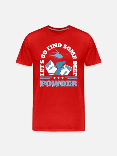 Heliskiing Helikopter Ski - Männer Premium Bio T-Shirt - Rot