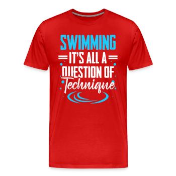 Swimming Swimmers Swimming - Men's Premium Organic T-Shirt - red - Front - Damien (186cm)