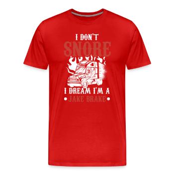 Je ne ronfle pas, je rêve que je suis un lac Br - T-shirt bio Premium Homme - rouge - Devant - Damien (186cm)