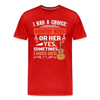 Music Musical Western Folk Music Lover Musician - Men's Premium Organic T-Shirt - red - Front - Damien (186cm)