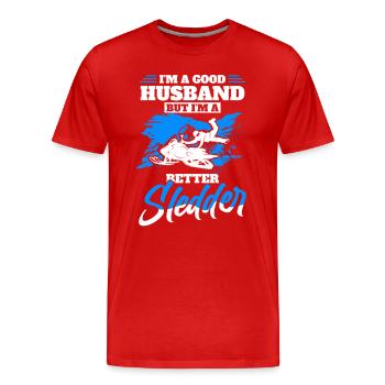 Snowmobiling Snow lovers Sledging - Men's Premium Organic T-Shirt - red - Front - Damien (186cm)