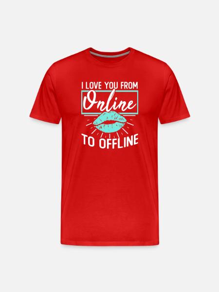 Langdistance par forlovelse - Herre Premium T-shirt økologisk - rød