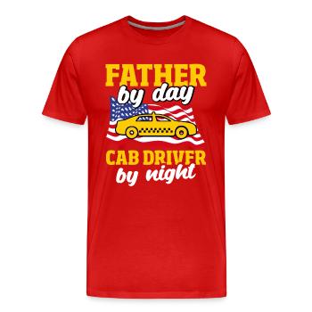 Driver Father by day Taxi driver by night Patrioti - Men's Premium Organic T-Shirt - red - Front - Damien (186cm)
