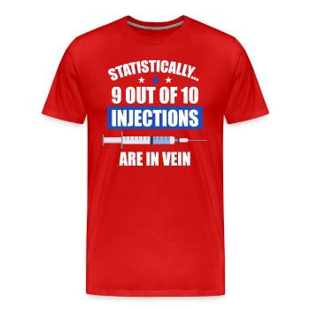 Patient du personnel de santé à domicile - T-shirt bio Premium Homme - rouge - Devant - Damien (186cm)